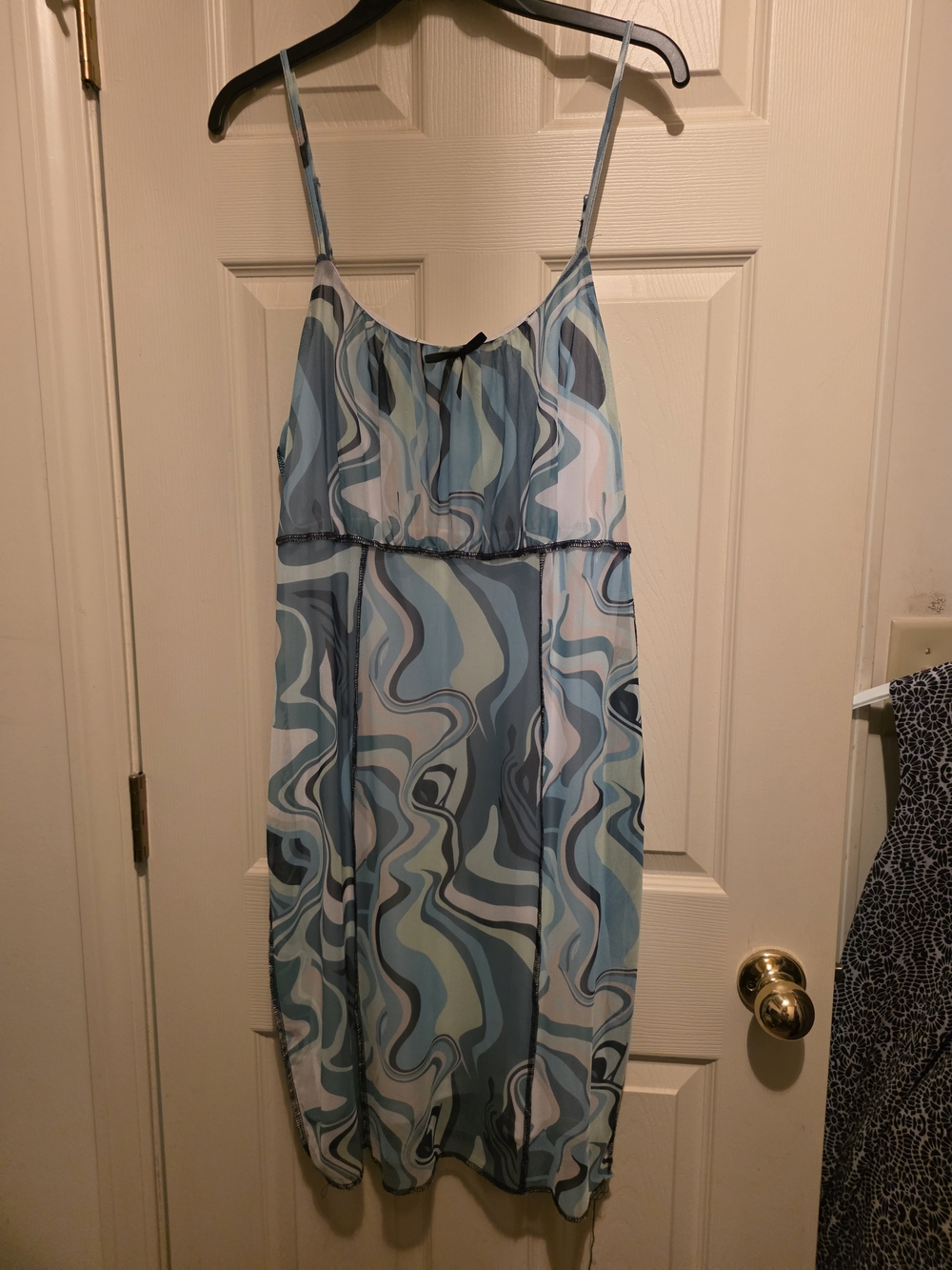 west loop Blue and Aqua Swirl Midi Dress
